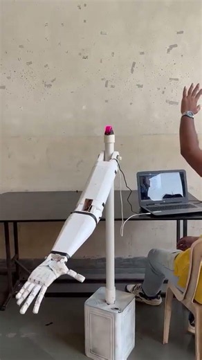 Bringing human gestures to life with a smart robotic hand. 🤖