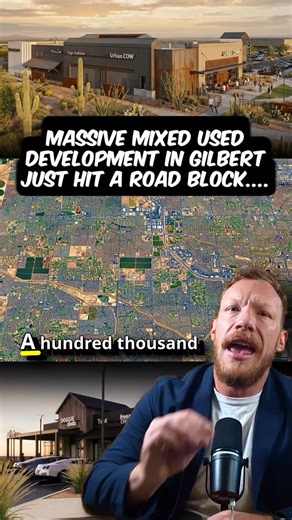 Bradley Armstrong | That Arizona Life on Instagram: "The commercial core of Harvest Grove just went to design review and it gives us the first real look at what this 27 acre corner could become. The anchor is a roughly 100000 square foot Frys Marketplace with a 16 pump fuel center plus about 74000 square feet of shops across 11 buildings. And the layout tells you exactly where Gilbert is heading with stronger street edges and less of the old school giant parking lot on the corner. Smaller shops 