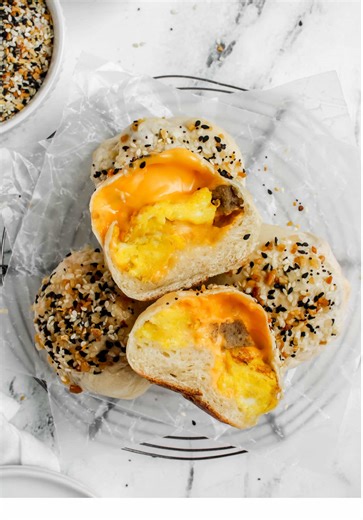 Breakfast is easy with these Sausage Egg & Cheese Kolaches ☀️ basically your favorite breakfast sandwich (totally customizable) wrapped in a warm dinner roll 😍🤤 for the full recipe click the link in my bio & search kolaches or google Sausage Egg & Cheese Kolaches My Messy Kitchen #recipe #foodblogger #easyrecipe #breakfastideas #fyp