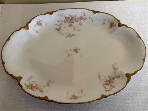 Vintage Warwick China Company Porcelain Platter, Pink Roses, Gold Rim - Etsy