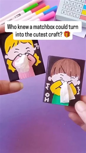 Raising smart and happy kids on Instagram: "This DIY mini tissue box is made from a simple matchbox — cute, practical, and so easy to craft! Kids will love making it, parents will love how it teaches creativity, patience, and fine motor skills. Perfect for play, school projects, or just a fun craft day. Keywords: mini tissue box, matchbox craft, DIY kids craft, recycled craft, fun paper project, fine motor skills, creative activity, useful kids craft, tiny DIY box"