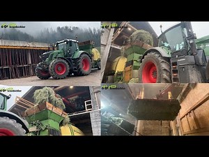 Pressen im Heustock | Fendt 828 Vario und Krone Big Pack 1270 XC | Kronbichler