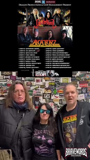 Giles from ALCATRAZZ, Kim from GIRLSCHOOL and David from BANGALORE CHOIR check in from the road! Don’t miss this tour!! | Alcatrazz Official