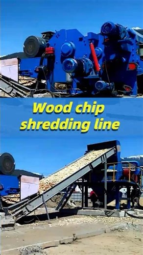 Wood crushing production line site revealed#woodshredder #woodcrusher #woodchipper #shredder