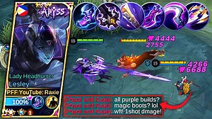 17K views · 765 reactions | WTF!! LESLEY ALL PURPLE BUILDS CHALLENGE! = UNEXPECTED BROKEN ONE SHOT MAGIC CRITICAL DAMAGE? - MLBB 10% discount and 100% Cashback to all who will recharge diamonds here!☺️ https://www.smile.one/ph/?source=Raxie just make sure to take screenshot as proof that you recharge diamonds, and comment it here. | Raxie | Facebook