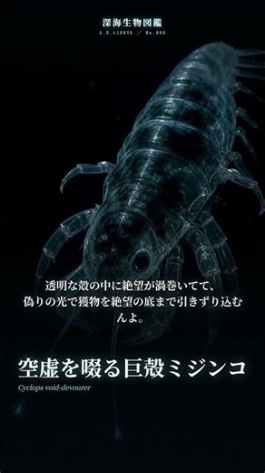 未来の深海生物図鑑 No.008｜空虚を啜る巨殻ミジンコ #深海生物 #AITuber #深海生物図鑑