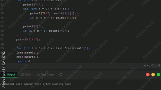 Video animation of software code movement on black background. Scrolling lines of text with english words. Programming lesson, screensaver with program code. Encoding information.