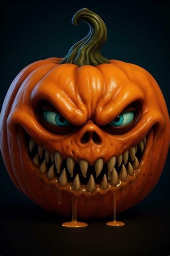 Scary 3D Pixar Pumpkin Monster|Halloween Animation | Creepy Pumpkin Face #aiart #3danimation #foryou