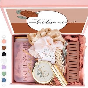 Personalized Bridesmaid Proposal Gifts for Bridesmaid Gifts, Maid of Honor Proposal, Matron of Honor Proposal, Junior Bridesmaid | Terracotta Bridesmaid Gift Box Asking Will You Be My Bridesmaid (BE1)