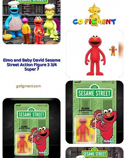 Elmo and Baby David Sesame Street Action Figure 3 3/4 Super 7