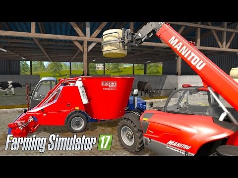 Farming Simulator 17 - Feeding Cows with MIXERWAGON (With commentary!) Part #1