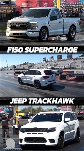Supercharged Ford F150 vs Jeep Trackhawk Drag Race! 🏁 #shorts