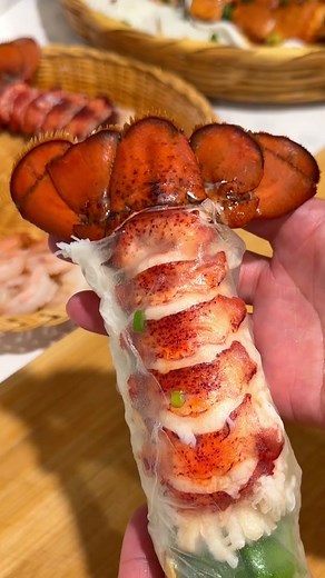 Delicious Lobster Spring Rolls with Sun Nut Butter Sauce