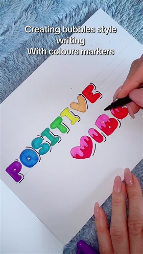 Creating Colorful Bubble Writing with Sharpie Markers