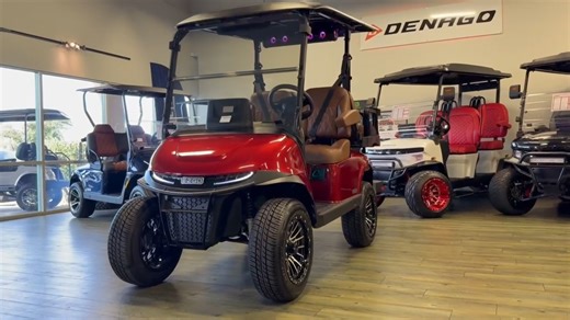 2026 EZGO FREEDOM RXV ELITE 2.2 FOUR PASSENGER SUMMIT XTL LITHIUM GOLF CART. WELL EQUIPPED WITH MAINTENENCE FREE LITHIUM BATTERIES WITH AN 8 YEAR BATTERY WARRANTY, AC MOTOR FOR GREAT HILL CLIMBING ABILITY, ELECTRONIC BRAKING SYSTEM, TOP & WINDSHIELD, LED LIGHTS, DUAL USB CHARGING PORTS, TURN SIGNALS W/ HORN, UPGRADED CAPTAIN STYLE CUSTOM SEATS WITH ARM REST, LIFT KIT, UPGRADED CUSTOM 14″ ALLOY WHEELS & TIRES, REAR FOLDING SEAT KIT, SEAT BELTS, BLUETOOTH SOUND BAR, INFO SCREEN WITH APPLE AND ANDR