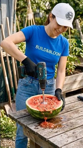 She Turned a Watermelon Into a Stunning Concrete Bird Bath! | Amazing DIY Garden Project