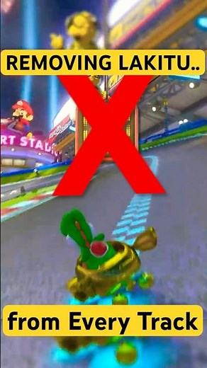 I Removed Lakitu from Every Track.. #gaming #mario #nintendo #redfalcon
