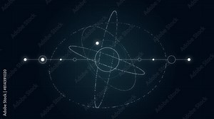 Abstract Circle and line HUD technological futuristic elements.particle data background future design.