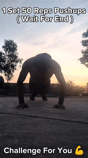 1 Set 50 Reps Pushups [ Wait For End ]......#PushupChallenge #WorkoutMotivation #chestexercises