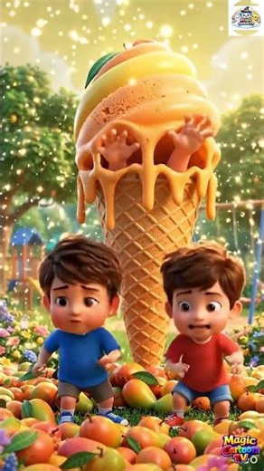 Twins Brother vs Giant Mango Ice Cream! 🥭🍦#TwinsComedy #GiantIceCream #shorts