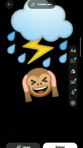 monkey scared thunder emoji #thunderstorm #monkey #emojichallenge
