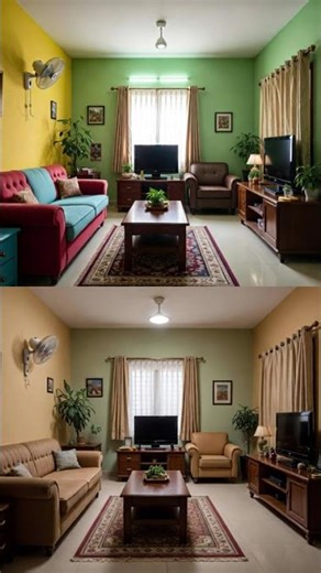 Middle Class Living Room Makeover | Before vs After Color & Arrangement