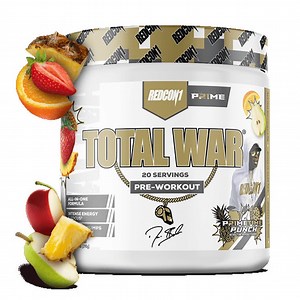REDCON1 Total War Pre-Workout Powder Beta-Alanine & Citrulline Malate, Primetime Punch, 20 Servings