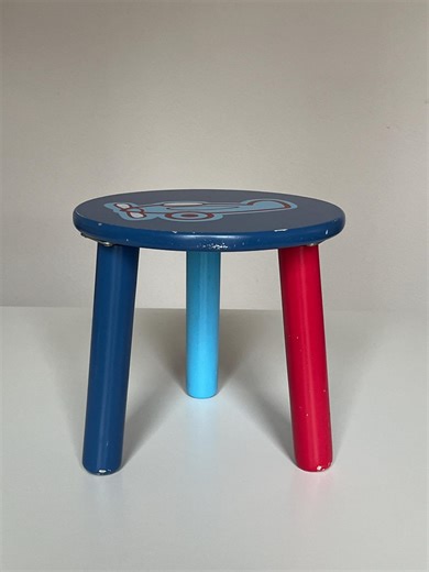 Vintage Airplane Kids Stool | Retro Wooden Step Stool | Navy Blue Red Nursery Decor - Etsy
