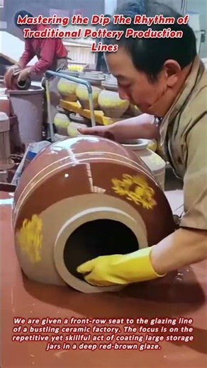 Mastering the Dip The Rhythm of Traditional Pottery Production Lines