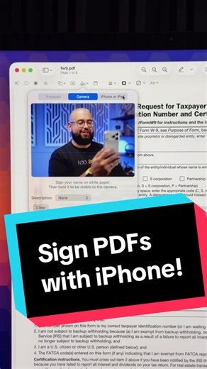Sign PDFs on you Mac by drawing your signature on iPhone or iPad! #iphonetips #shortcuts #techtips