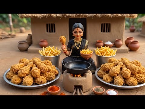 Tiny Kitchen Big Feast 🍗 | Miniature Doll Giant KFC Chicken ASMR