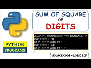 Python Program to find Sum of Square of digits of a Number