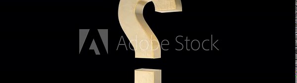 3D Question Mark Rotation Animation Gold Version with Alpha Channel