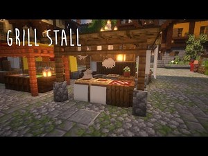 Minecraft | How to Build a Grill Stall - Minecraft Town Part 29