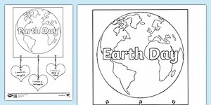 Earth Day Colouring Page