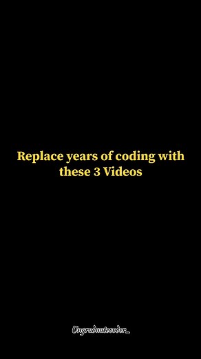 UG CODER 💻 | 🚀 Replace YEARS of coding struggle with just THESE 3 videos! Why waste time when smart learning exists? 💡 Tap, watch, and upgrade your... | Instagram