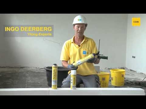 Ytong Porenbeton - Verarbeitung Innenwand mit Dünnbettmörtel und Dryfix