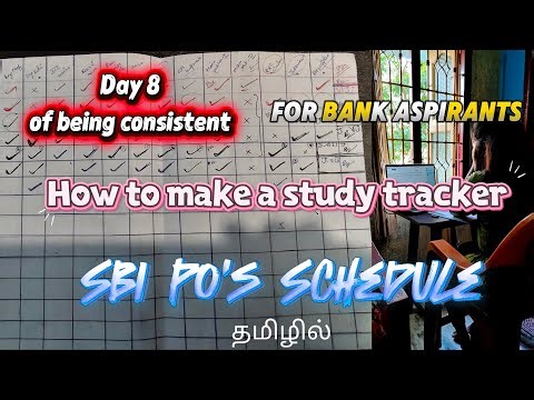 How to make a study tracker for banking aspirant📈(தமிழில்)✅ SBI PO's Schedule🏆 Day8 challenge #sbipo