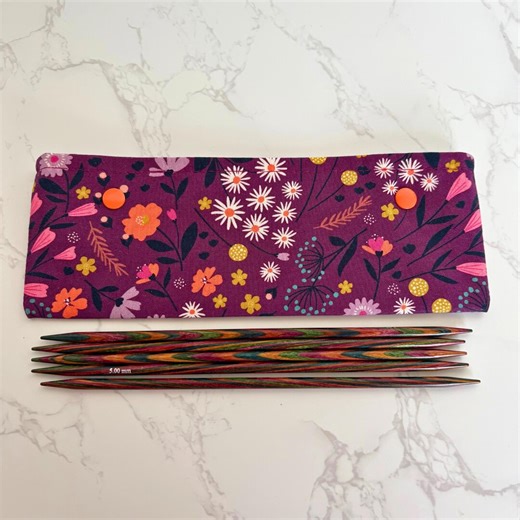 Dpn Case, Double Pointed Needle Holder for Sock Knitting. 6 or 8 Inch Cosy, Stitch Saver Pouch. Handmade. - Etsy