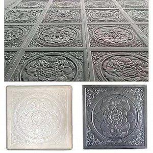 2 pcs Concrete molds for Walkways DIY Plastic Square Concrete Stamps Flagstone Casting Concrete Paver Molds Garden Paths Stone Patio Pavers for Garden (15.7 * 15.7 * 1.4 inches, B, 2)