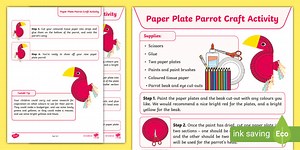 Paper Plate Parrot Craft Activity