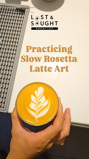 Slow Rosetta design for 2 x Caffe Lattes Practicing slow Rosetta design. It was harder than we thought. Keep practicing!  LOST & SOUGHT - BAKERY CAFE Thao Dien, District 2, HCMC, VN ⌛️ Wed - Mon (7am - 7pm) | Tue (Closed) #specialtycoffee #latteart #bakery #cafe #hiddengems | Lost & Sought - Bakery Cafe | Facebook