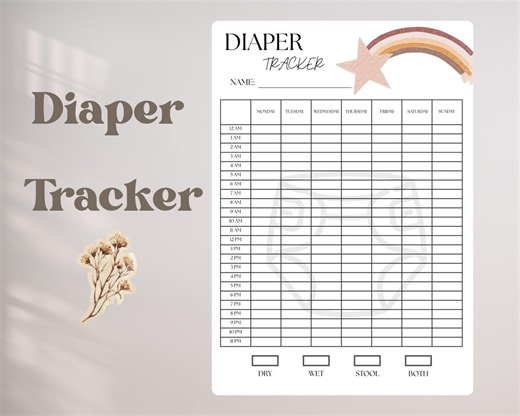 Diaper Log Printable, Baby Diaper Change Tracker Planner PDF, Daily Infant Diaper Changing Log, Newborn Baby Care Diaper Changing Chart - Etsy