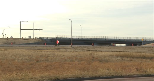 Parts of diverging diamond at S. Powers Blvd. and Airport Rd. now open