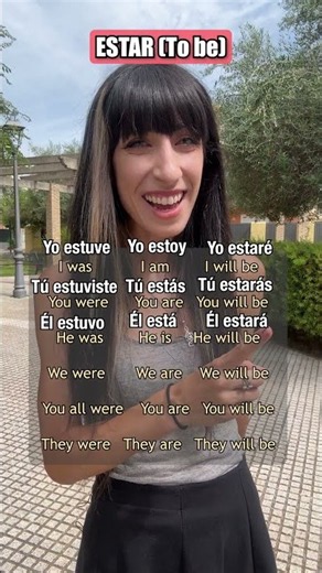 Verb ESTAR conjugated (past, present, future simple) - TO BE in Spanish