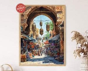 Beirut Souk Marketplace Art Print, Lebanese Cultural Decor Poster - Etsy
