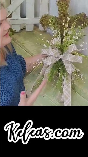 DIY Cross Year-Round Door Hanger | Elegant Floral Tutorial from Keleas.com