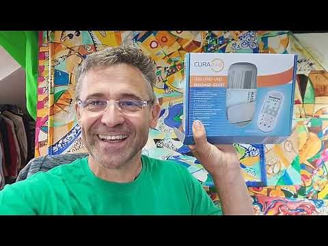 Zerrung mit Elekro-Massage heilen. Curamed Tens-EMS von Aldi. Rückenschmerzen