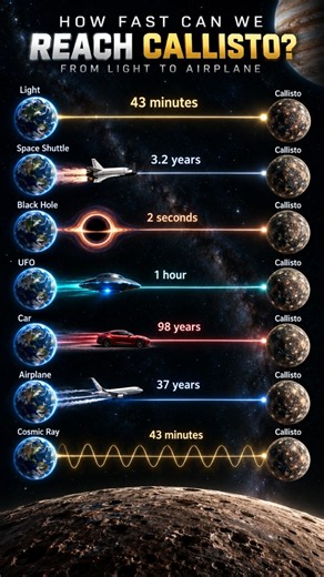 How Fast Can We Reach Callisto? 🪐🚀 | Light, Space Shuttle, UFO & More!