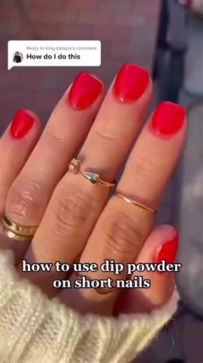 How to use dip powder on short nails🧡 #Nailboo #nails #dippowdernails | Nailboo